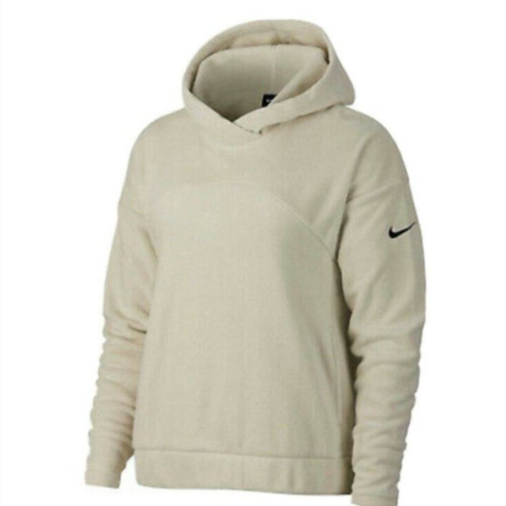 NWT Nike Therma Dri-Fit Fleece Pullover Hoodie Bone Cream Small